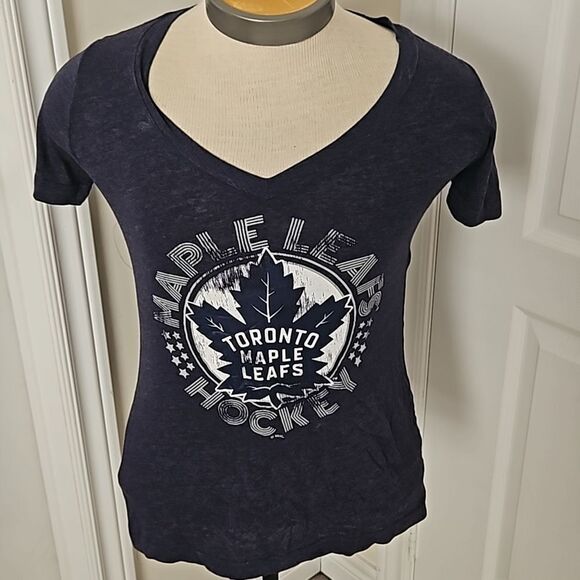 NHL Women's Hockey Logo Toronto Maple Leaf T-Shirt Navy Blue Medium - Picture 6 of 16
